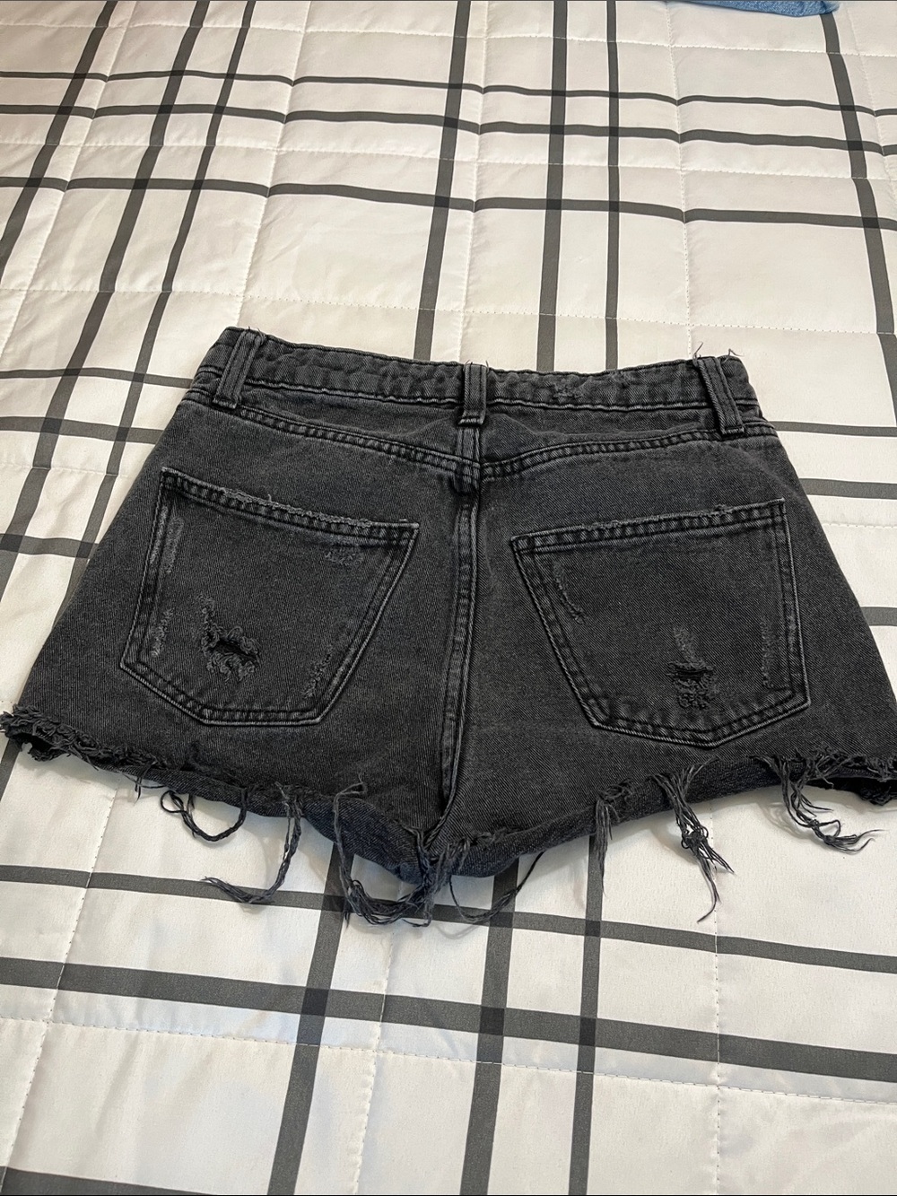 wild fable Black Distressed High-Rise Denim Shorts